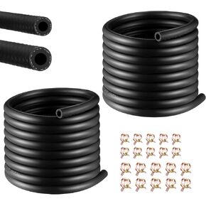 20Ft 2 Sizes Fuel Line Hose Kit - 3/8" 5/16" ID NBR Rubber Fuel Hose with 20Pcs Clamps High Performance 300PSI for Tractors, Small Engines, Lawn Mowers Automotive Engines in Kuwait
