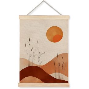 Yomisex Boho Western Cactus Desert Sun Wall Art Poster, Western Boho Home Decor, Mid Century Southwestern Nature Landscape Wall Art Framed for Home Bedroom Living Room Decor, 12x16 Inch Set of 2 in Kuwait