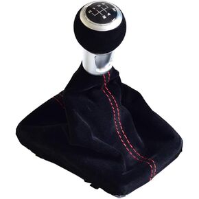 5 Speed Car Gear Shift Knob Cover Black Suede Leather Dust Boot Cover Replacement for Audi A3 S3 8V-8P S-line 2014-2020 in Kuwait