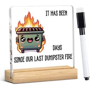 ديكور مكتب مكتب إطفاء القمامة المضحك، إكسسوارات مكتب إطفاء القمامة هدايا للنساء والرجال وزملاء العمل، هدايا الفيل الأبيض يوم الزعيم، علامة أكريليك A 03 in Kuwait