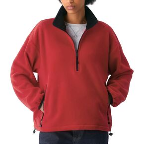 المرأة المتضخم سترة الصوف عادية نصف البريدي البلوز شيربا بلوزات خريف شتاء دافئ ملابس خارجية مع جيوب in Kuwait