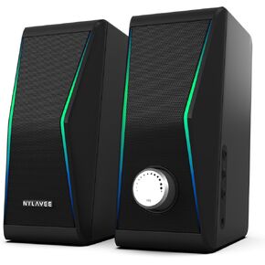 Computer Speakers, Dynamic RGB PC Speakers, Bluetooth 5.0 HiFi Computer Speakers for Desktop with 2 Bass Diaphragms & 4 Speaker Units, USB Powered & 3.5mm AUX Cable for PC Laptop Monitor Tablet Phone in Kuwait