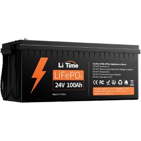 LiTime 24V 100Ah Group 31 Mini LiFePO4 Battery for RVs, Off-Grid - Bluetooth 5.0, 6000+ Deep Cycles, Low-temp Cutoff Protection in Kuwait