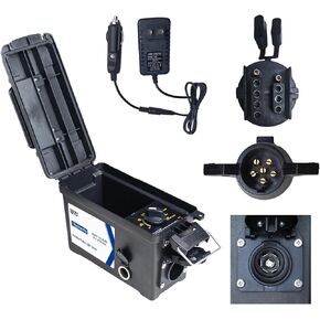 Trailer Light 7-Way Plug Tester with 7, 6, 4/5 Pin Adapter, Water-Resistant Portable Electric Brake Tester for RV/Boat/Utility Trailer with Short Circuit Protection(Battery NOT Included) in Kuwait