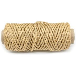 165 Feet Natural Jute Twine, 4mm Heavy Duty Thick Braided Jute Rope Roll, Decorative Natural Sisal Rope for Cat Trees, DIY Projects, Gardening, Home Decor, Crafts, Packaging (4MM) in Kuwait