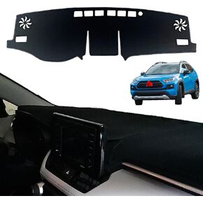 غطاء داش لتويوتا RAV4 2025 2024-2019 غطاء لوحة القيادة حصيرة داش غطاء السجاد حامي - غطاء وحدة التحكم المركزية وسادة حماية من الشمس لملحقات Toyota RAV 4 (أسود) in Kuwait