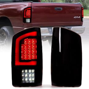 مصابيح خلفية LED DRFG متوافقة مع 2002-2006 دودج رام 1500 2003-2006 دودج رام 2500 3500 مصابيح خلفية للفرامل المدخنة، مجموعة مصابيح ذيل تورك in Kuwait