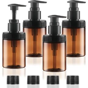 Cosywell Pump Bottle Dispenser 4oz/120ml 4 Pack Plastic Lotion Dispenser Wide Mouth Jar Style Empty Refillable Bathroom Shower Containers for Shampoo Conditioner Body Wash(Clear) in Kuwait
