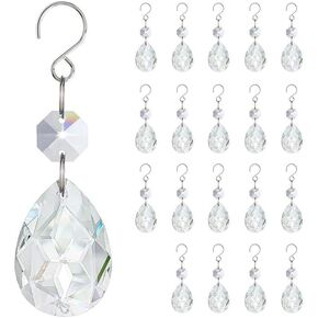 20Pcs Crystal Prisms Windows Hanging Ornament 3Inch Bauhinia Beads Chandelier Crystals Replacement for Birthday Wedding Valentines Mother's Day Decor (Clear) in Kuwait