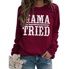 قميص YourTops النسائي Mama Tried Graphic Sweatshirt Country Classic Country Legend in Kuwait