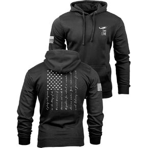 Nine Line Pledge of Allegiance Hoodie for Men, Patriotic American Flag Sweatshirt, USA Made Veteran Owned Apparel in Kuwait
