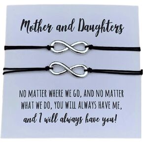 Mother Daughter Bracelets Set for 2 Mom, Mommy and Me Infinity Matching Wish Bracelet Jewelry Gift for Mom Daughter in Saudi Arabia