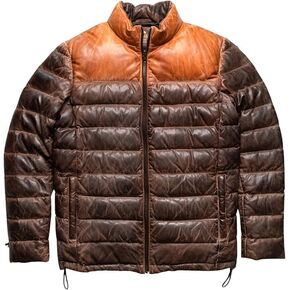 سترة Zulin الرجالية المنتفخة من جلد الغنم الأصلي، سترة شتوية من الجلد المنتفخ بلونين | سترة بومبر منتفخة in Kuwait