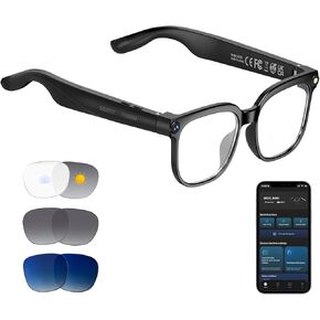 Smart Sunglasses for Men Women, Open Ear Bluetooth Glasses Built-in Mic. & Speakers, IP65 Waterproof, Hands-Free Calls, Touch and Voice Assistant, Magnetic Charging Wireless Headphone Sunglasses in Kuwait