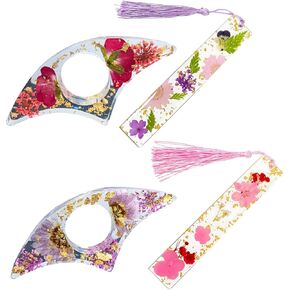 مجموعة مكونة من 4 قطع مع مشبكين للكتاب من الراتنج و2 إشارة مرجعية من الأكريليك، وحامل صفحة الإبهام، وحاملي صفحات الكتاب للقراءة in Kuwait