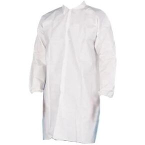 PSBM White Disposable Lab Coats 5XL Size, Pack of 25 - Breathable Material, Elastic Wrist Cuffs and Snap Closures for Labs and Classroom Use in Kuwait