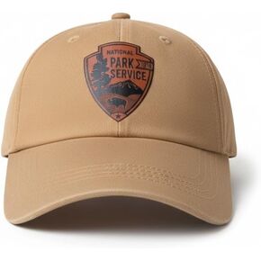 National Park Service Official Baseball Cap, Khaki Cotton, Adjustable Back Strap, One Size Fits Most, Embroidered Shield Logo in Kuwait