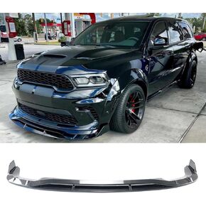 4PCS Front Lip for 2021-2025 Dodge Durango Hellcat Only, ABS Front Bumper Lip Spoiler Kit (Carbon Fiber Print) in Kuwait