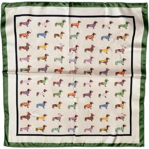 Fashion Silk Scarf for Women, 70x70 Square Head Scarf for Hair or Neck, Elegant Bag Handle Accessory, red pink green in Kuwait