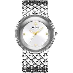 Gosasa Women's Luxury Quartz Watch with Stainless Steel Mesh Link Bracelet, Elegant Round Dial with Crystal Accents, Waterproof Ladies Dress Wristwatch,Fashion Gift for Women in Kuwait