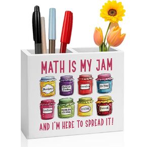 حامل قلم رصاص لمدرس الرياضيات، هدايا تقدير المعلم لمكتب الرياضيات، هدايا لمحبي الرياضيات، مزهرية منظم خشبي لمكتب المنزل وطاولة المكتب in Kuwait