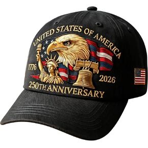 United States 250th Anniversary Hat USA 250th Anniversary Hat Adjustable Baseball Cap for Veterans & Patriots Unisex in Kuwait