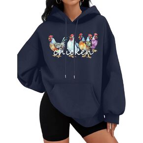 SFHFY Chicken Sweatshirt for Women: Chicken Mom Shirt Lightweight Animal Lover Hoodie Drawstring Country Farm Tops in Kuwait