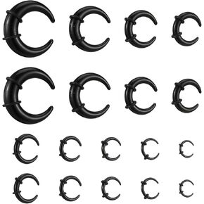 18 Pcs Acrylic Septum Rings, C Shape Pincher Tapers Septum Ring, Ear Taper Kit Stretching Expander Rings For Nose Ear Gauges Size 14G 12G 10G 8G 6G 4G 2G 0G 00G in Saudi Arabia