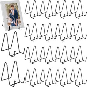 18 Pcs Display Stands for Plate, 4.5in Black Plate Stands for Display, Metal Plate Holder Picture Stand for Picture, Decorative Plate, Book, Photo, Plaque Stands, Desktop Stand in Kuwait