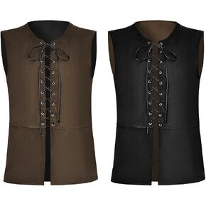 Century Star Reversible Pirate Vest Men - Renaissance Costume Men Medieval Viking Gothic Steampunk Halloween Costumes in Saudi Arabia