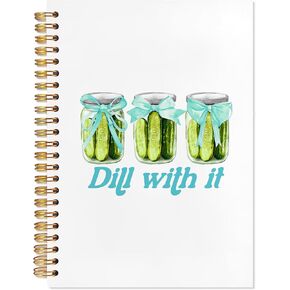 Funny Pickles Journaling Notebook, Coquette Pink Bow Pickles Jar Notebooks for Note Taking, Pickle Lovers Gifts Journals for Writing, Dill with It Pickle Spiral Notebook 5.5x8.3 Inch in Saudi Arabia