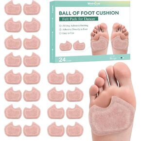 Ball-of-Foot Cushions Pads for Women Men - Welnove 6 Pairs Felt Metatarsal Pads for Dancer Forefoot Support - Soft Foot Pad for Metatarsalgia, Morton’s Neuroma, Calluses, Fit for High Heels,Shoes in Saudi Arabia