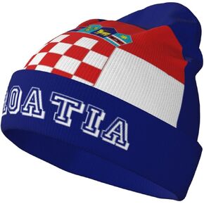 Cute Flag Knit Beanie Hat Women Men Soft Warm Winter Hats Slouchy Patriotic Cuffed Knitted Skull Cap in Kuwait