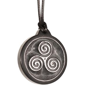 Triskelion Shungite Pendant, Black, Handcrafted Celtic Symbol Amulet, Adjustable Cord 12-26 Inches, 1.5 Inches in Kuwait