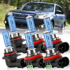 Upgraded Halogen Headlight Bulbs For Subaru Forester 2009 2010 2011 2012 2013 2014 2015 2016 2017 2018 2019 2020 2021 2022, 9005 High H11 Low Beam & H16(H11), 6000K White, 300% Brightness, 6-Pack in Kuwait