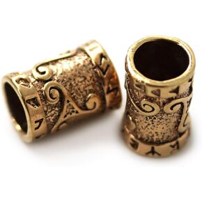 Bronze Norse Viking Celtic Beard Beads Rings, Dwarven Dreadlock Pirate Medieval Hair Beads, Pagan Jewelry in Kuwait