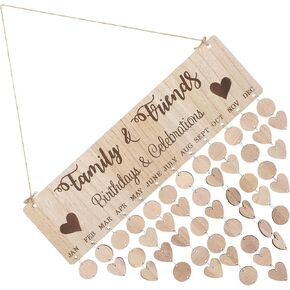 تقويم عيد ميلاد العائلة من Kisangel معلق على الحائط، تقويم خشبي DIY مع 50 قطعة من العلامات التذكيرية ديكور لأعياد الميلاد والمكتب المنزلي والاحتفال بالذكرى السنوية in Kuwait