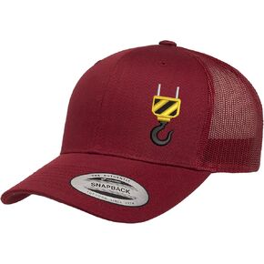 Embroidered Crane Hook Trucker Hat, Adjustable Mesh Snapback Baseball Cap for Men & Women, Casual Outdoor Style in Kuwait