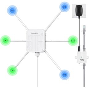 WAVLINK AX3000 WiFi 6 Outdoor Access Point with PoE, 2024 Dual Band 2.4G+5G Long Range Outdoor WiFi Mesh Extender, 6x7dBi High-gain Antennas, IP67 Weatherproof, WiFi Signal Booster Amplifier in Saudi Arabia