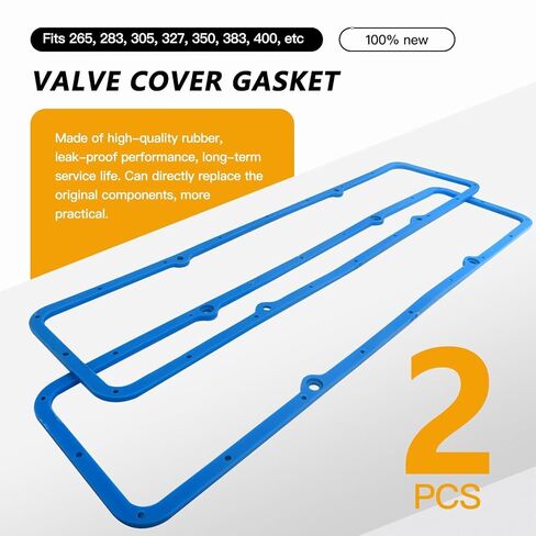 2025 New 2PCs Valve Cover Gasket Rubber w/Steel Core for Chevrolet SBC Small Block Che-vy 265, 283, 305, 327, 350, 383, 400,Replaces 93020X in Saudi Arabia