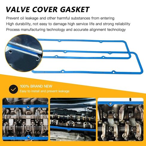 2025 New 2PCs Valve Cover Gasket Rubber w/Steel Core for Chevrolet SBC Small Block Che-vy 265, 283, 305, 327, 350, 383, 400,Replaces 93020X in Saudi Arabia