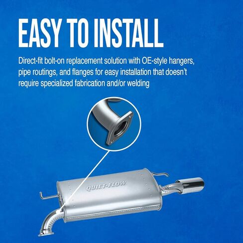 Walker Quiet-Flow SS 22253 Direct Fit Exhaust Muffler 2.25" Inlet (ID) 2" Outlet (ID) for Chevrolet Colorado in Kuwait