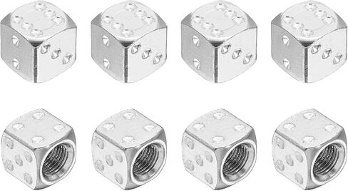 PATIKIL Dice Tire Valve Stem Caps, 8PCS Universal Aluminium Alloy Dustproof Tire Valve Stem Covers for Cars SUV Trucks Bikes Motorcycles Bicycles, Blue in Saudi Arabia