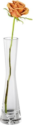25CM/9.8in Single Bud Glass Vase Hand Made Clear Cylinder Vases Narrow Neck Decorative Glass Bottles for Flowers Centerpieces Wedding Party Home Office Decor in Saudi Arabia