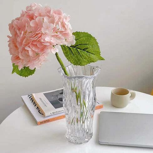 Clear Crystal Vase, Thickened Glass Vase for Table Centerpiece, Living Room, Wedding, Holiday Party, 9.1 Inches Tall in Saudi Arabia