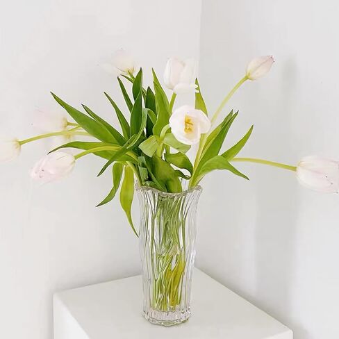 Clear Crystal Vase, Thickened Glass Vase for Table Centerpiece, Living Room, Wedding, Holiday Party, 9.1 Inches Tall in Saudi Arabia