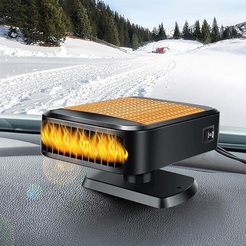 سخان سيارة 12 فولت للمركبة 2 في 1 سخان سيارة محمول مع دوران 360 درجة مزيل الصقيع سخان الزجاج الأمامي الذي يتم توصيله بولاعة السجائر للمركبات وشاحنات الدفع الرباعي والمركبات الترفيهية in Kuwait