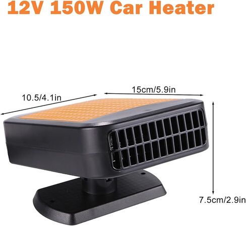 سخان سيارة 12 فولت للمركبة 2 في 1 سخان سيارة محمول مع دوران 360 درجة مزيل الصقيع سخان الزجاج الأمامي الذي يتم توصيله بولاعة السجائر للمركبات وشاحنات الدفع الرباعي والمركبات الترفيهية in Kuwait