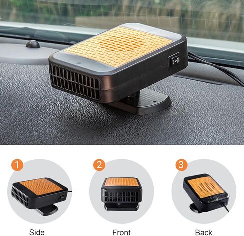 سخان سيارة 12 فولت للمركبة 2 في 1 سخان سيارة محمول مع دوران 360 درجة مزيل الصقيع سخان الزجاج الأمامي الذي يتم توصيله بولاعة السجائر للمركبات وشاحنات الدفع الرباعي والمركبات الترفيهية in Kuwait