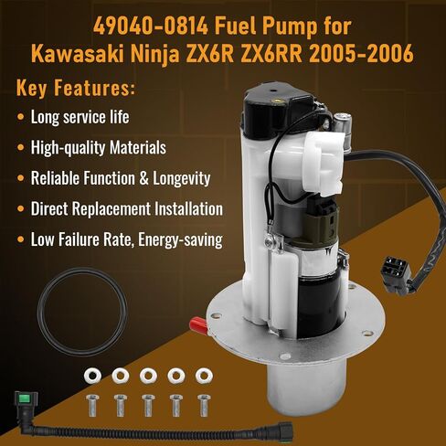 49040-0814 Fuel Pump Fits for 2005-2006 Kawasaki Ninja ZX6R ZX-6RR Fuel Pump Module Assy 05-06 Replace 490400814 in Kuwait
